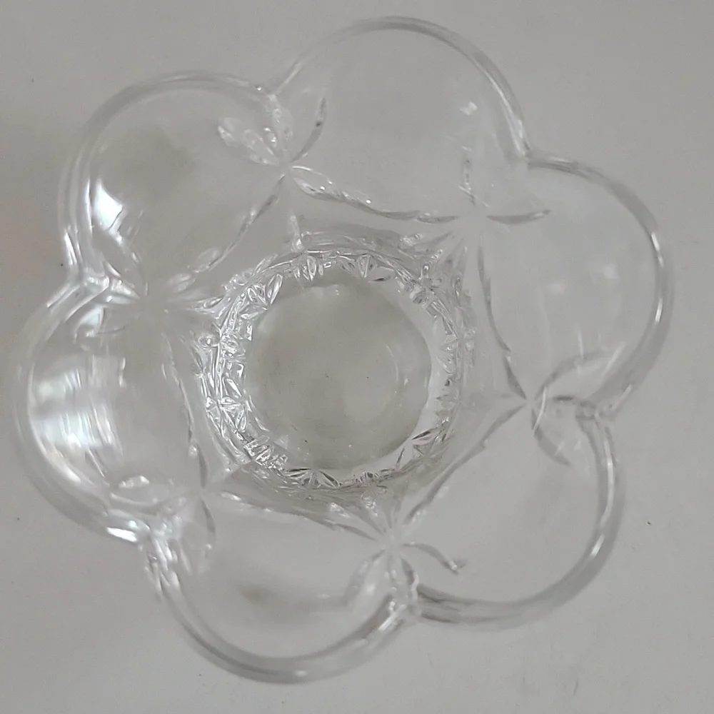 FOSTORIA 24% lead Crystal Glass Accents Vase Candle GERMANY